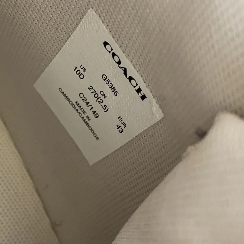 Coach Clip High Top Men’s Sneaker Charcoal Black G5385 Size 10D NWOB - Picture 9 of 11